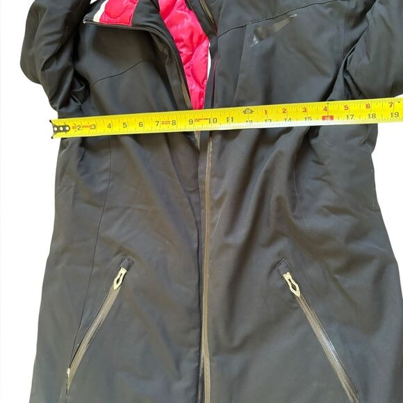 Spyder Duck Down Winter Jacket Black Shell Pink Interior Womens Size 10 Medium - Picture 15 of 16